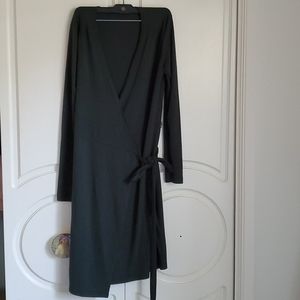 Dark Green Wrap Form fit Dress